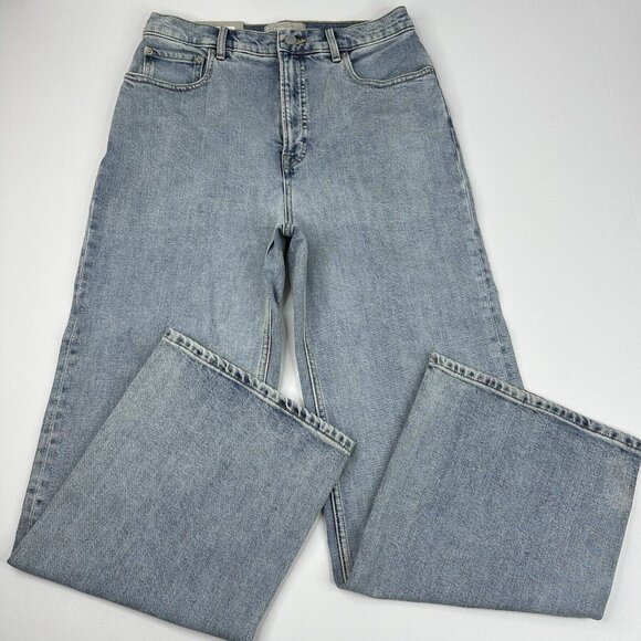Everlane‎ Women's NWT Light Blue The Way-High Wide Leg Flare Jean W30/L29.25 - Picture 1 of 13